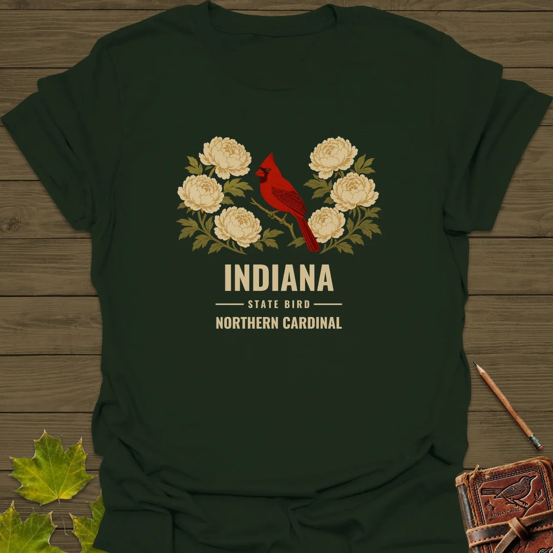 Indiana State Bird T-Shirt in Forest Green