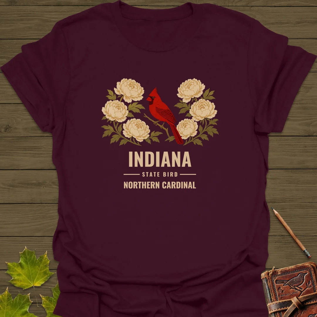 Indiana State Bird T-Shirt in Maroon