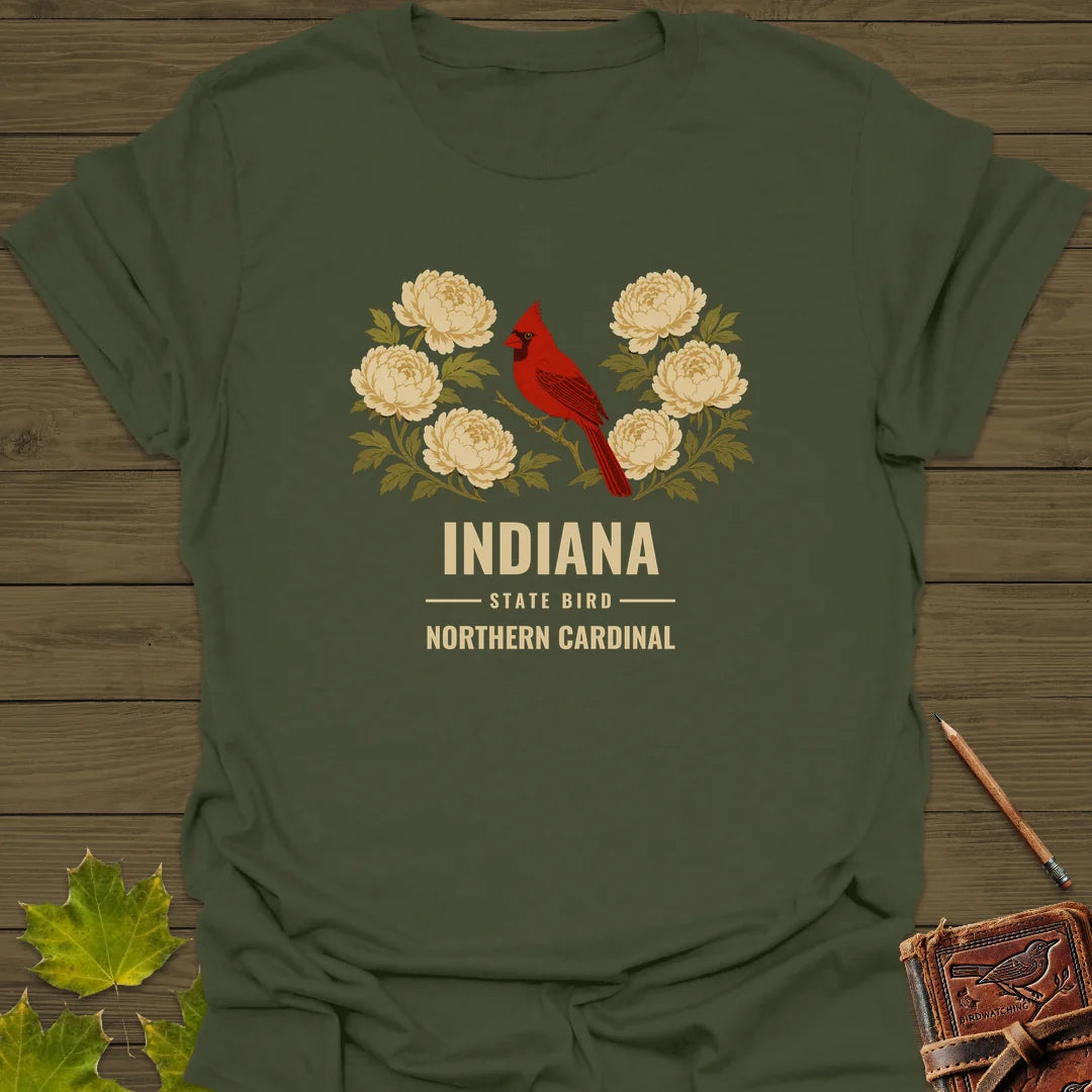Indiana State Bird T-Shirt in Military Green