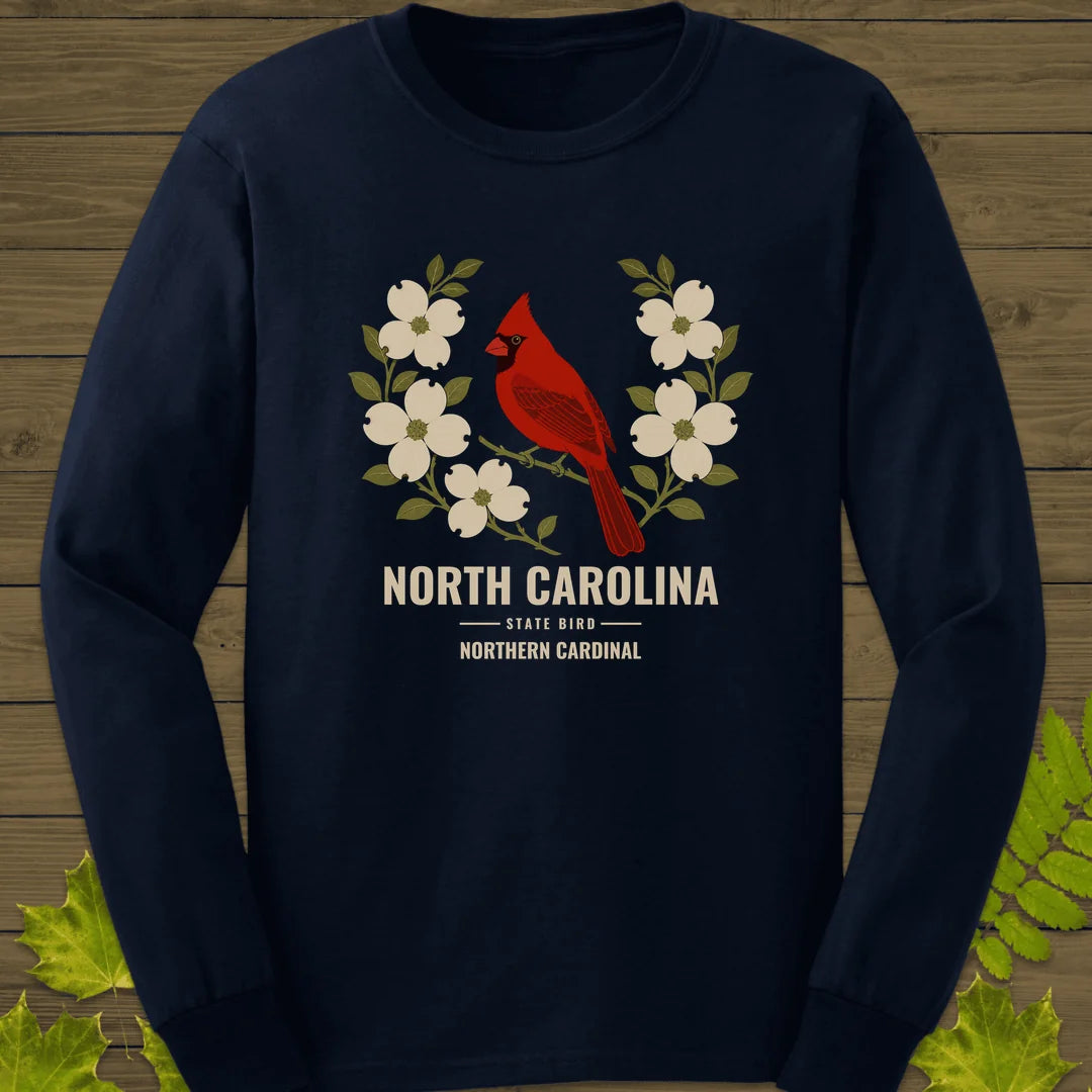 North Carolina State Bird Long Sleeve in Navy