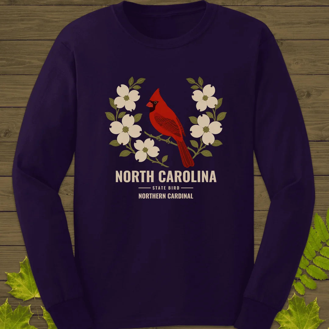 North Carolina State Bird Long Sleeve in Purple