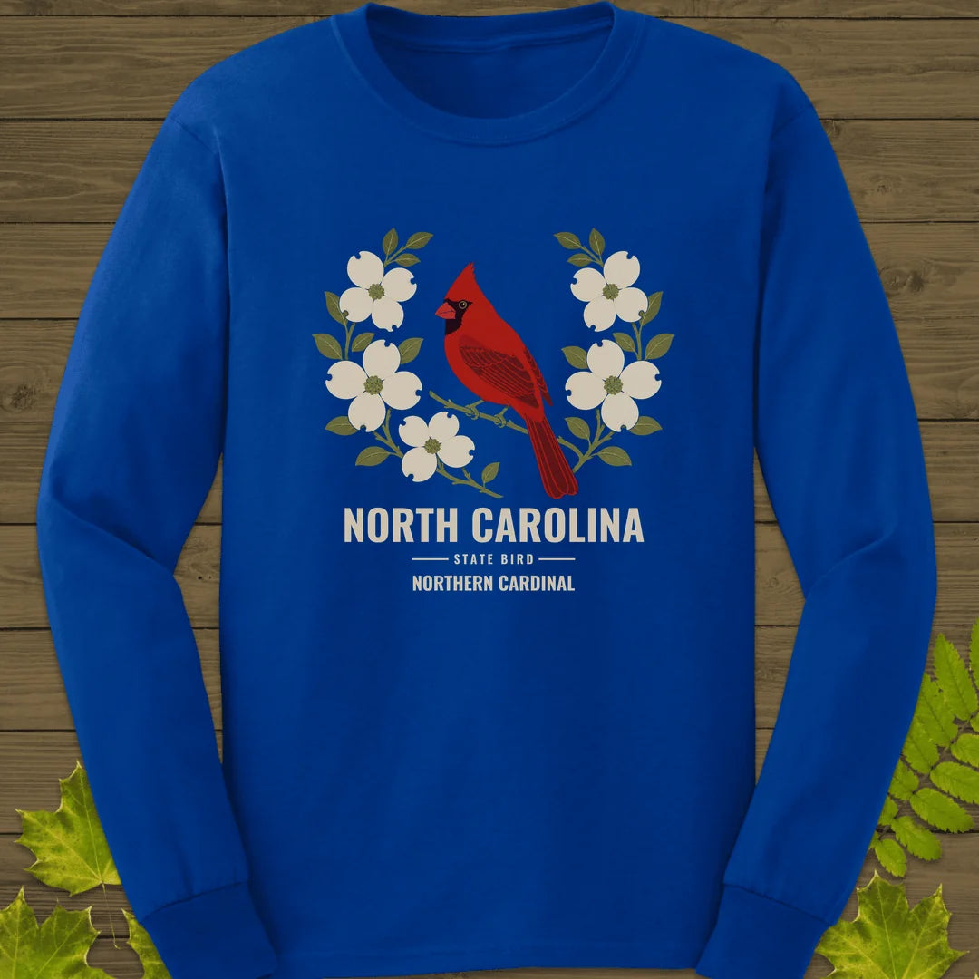 North Carolina State Bird Long Sleeve in Royal