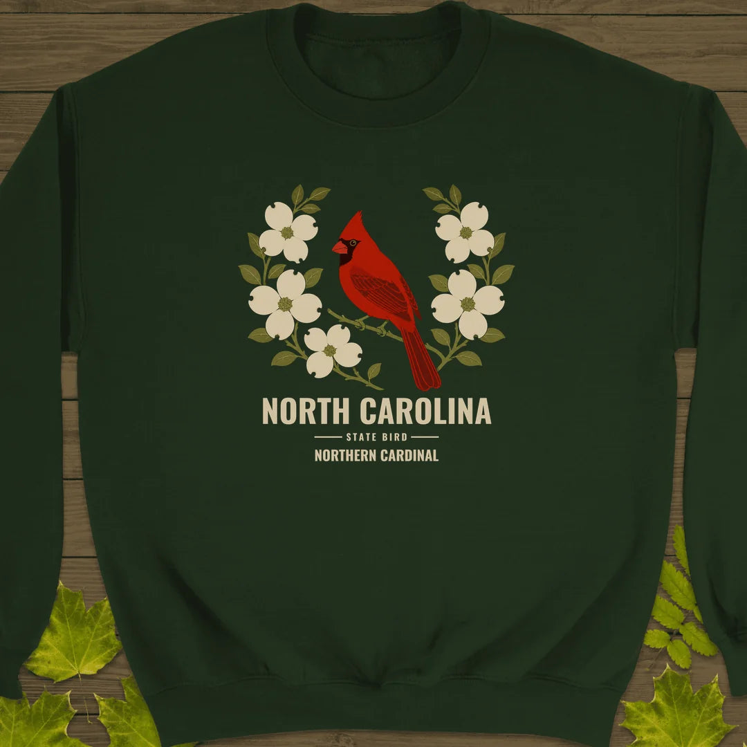 North Carolina State Bird Sweatshirt in Forest Green