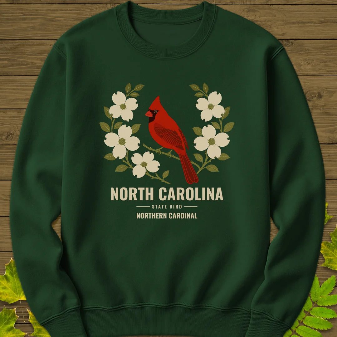 North Carolina State Bird Sweatshirt in Forest Green