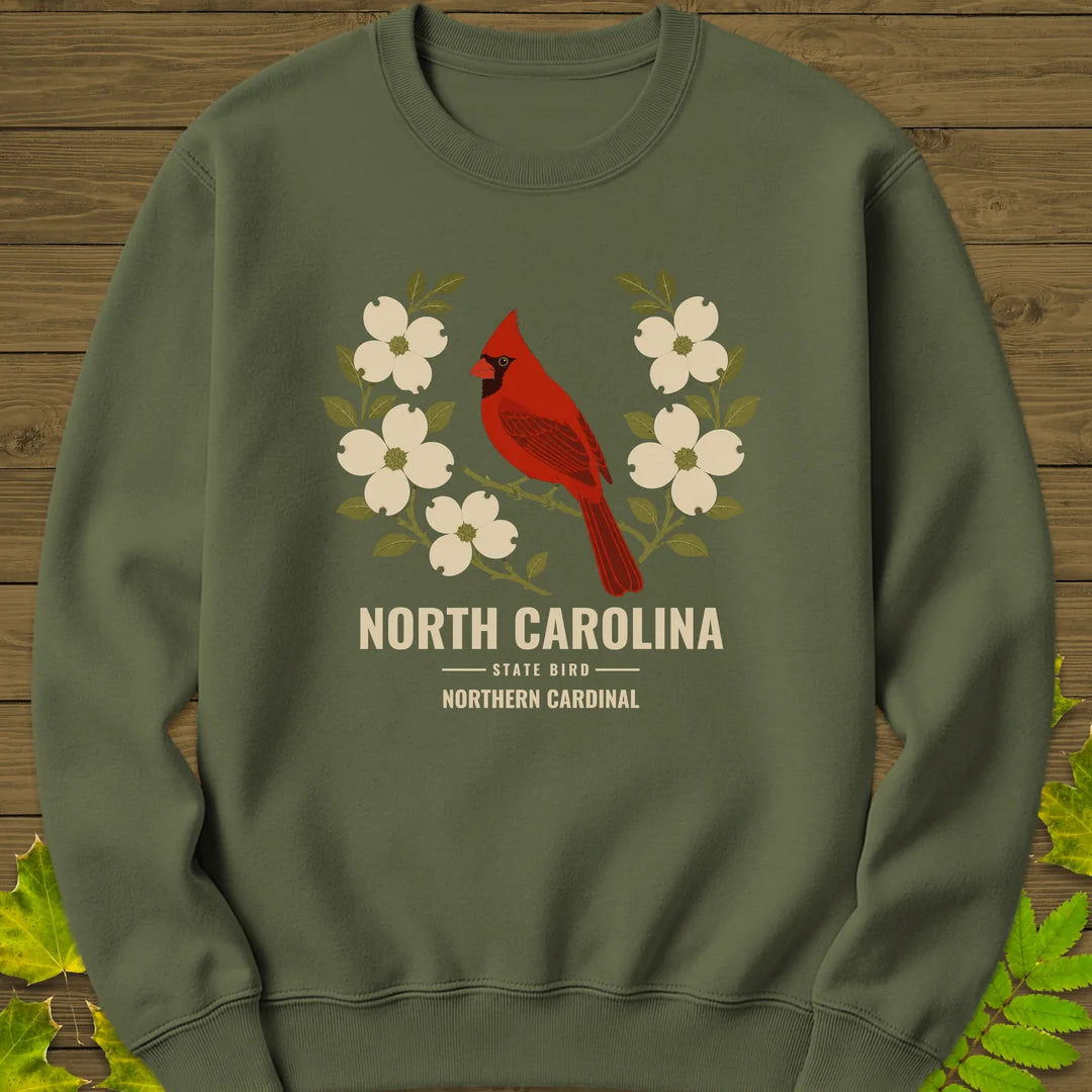North Carolina State Bird Sweatshirt in Military Green
