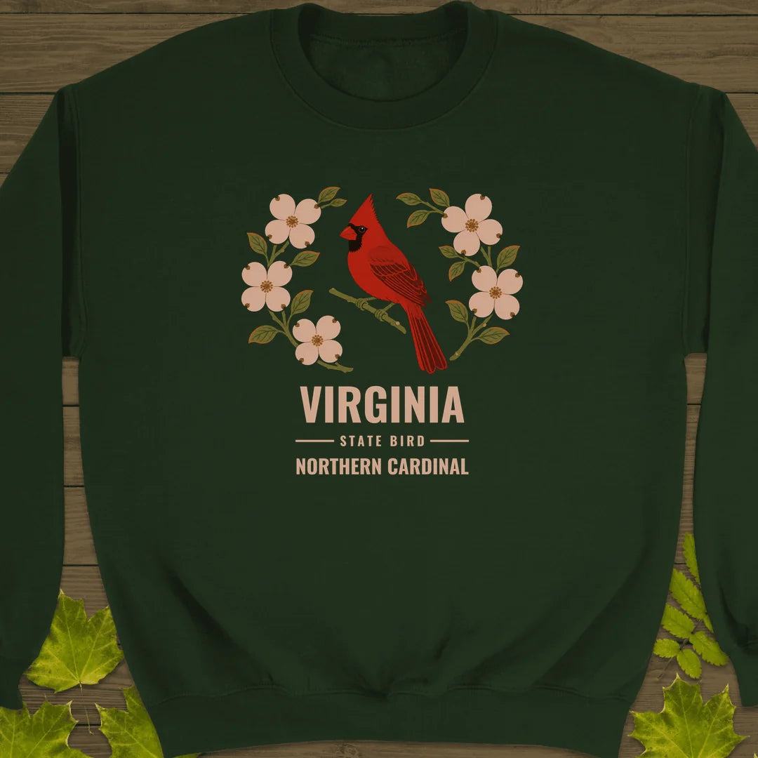 Virginia State Bird Sweatshirt in Forest Green