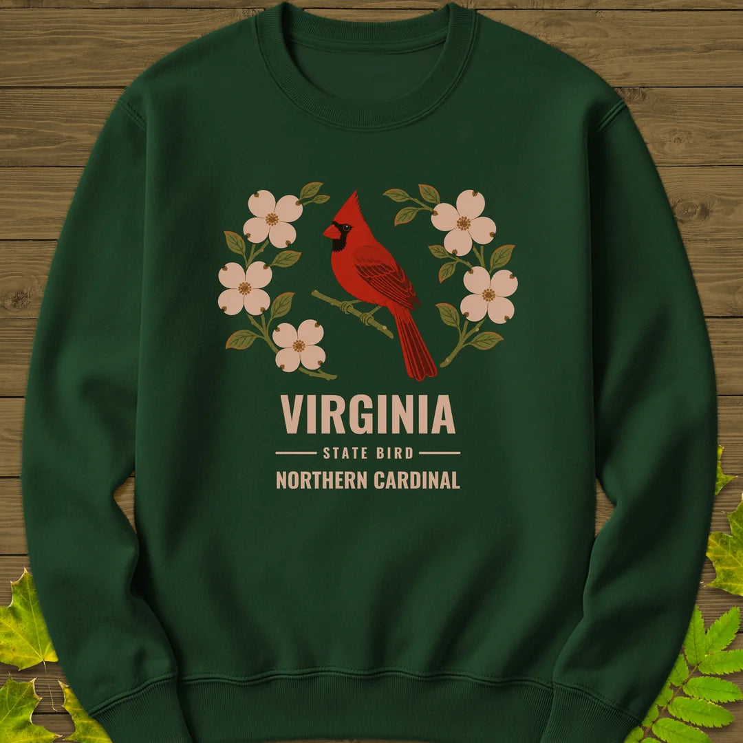 Virginia State Bird Sweatshirt in Forest Green