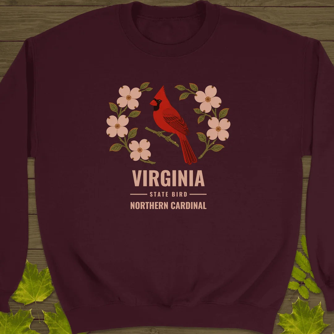 Virginia State Bird Sweatshirt in Maroon