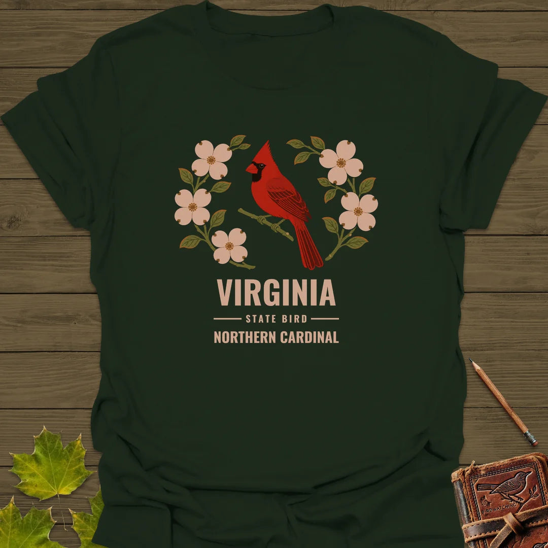 Virginia State Bird T-Shirt in Forest Green