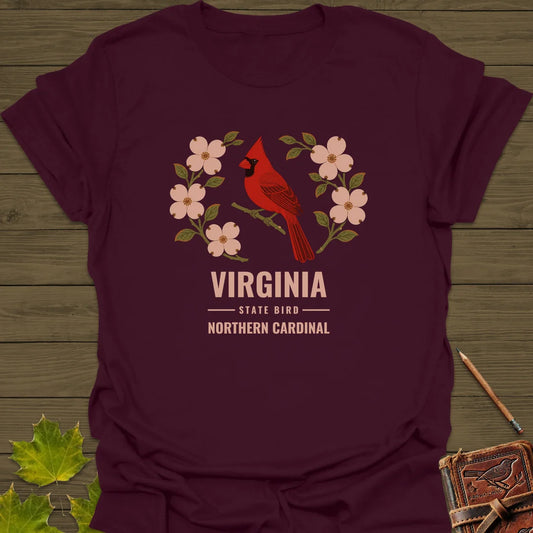 Virginia State Bird T-Shirt in Maroon