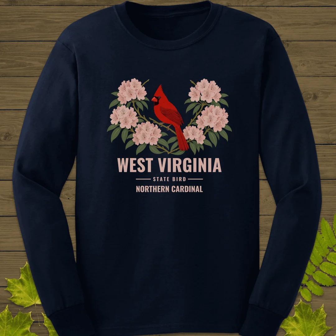West Virginia State Bird Long Sleeve in Navy