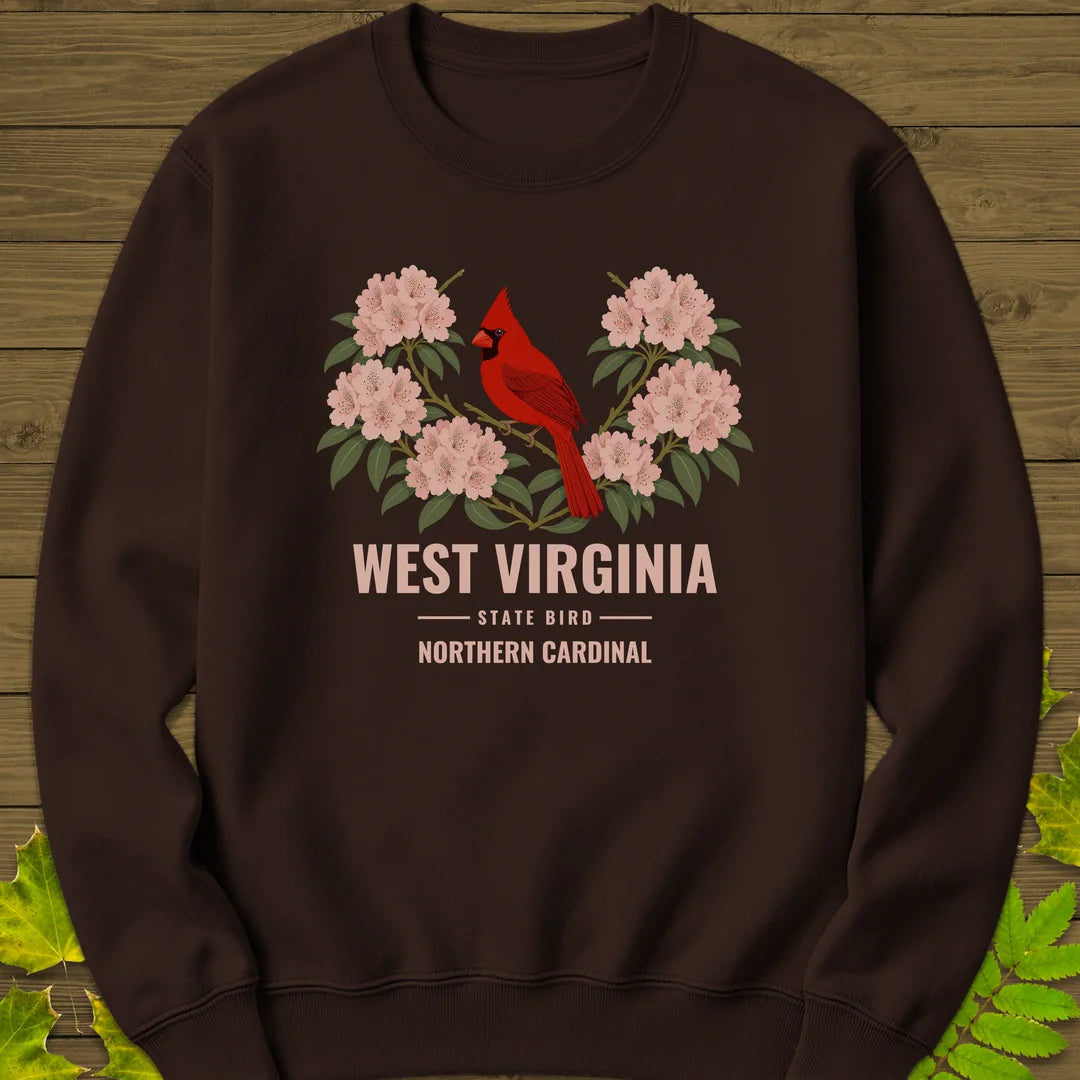 West Virginia State Bird Sweatshirt in Dark Chocolate