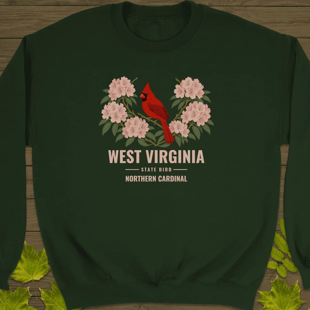 West Virginia State Bird Sweatshirt in Forest Green