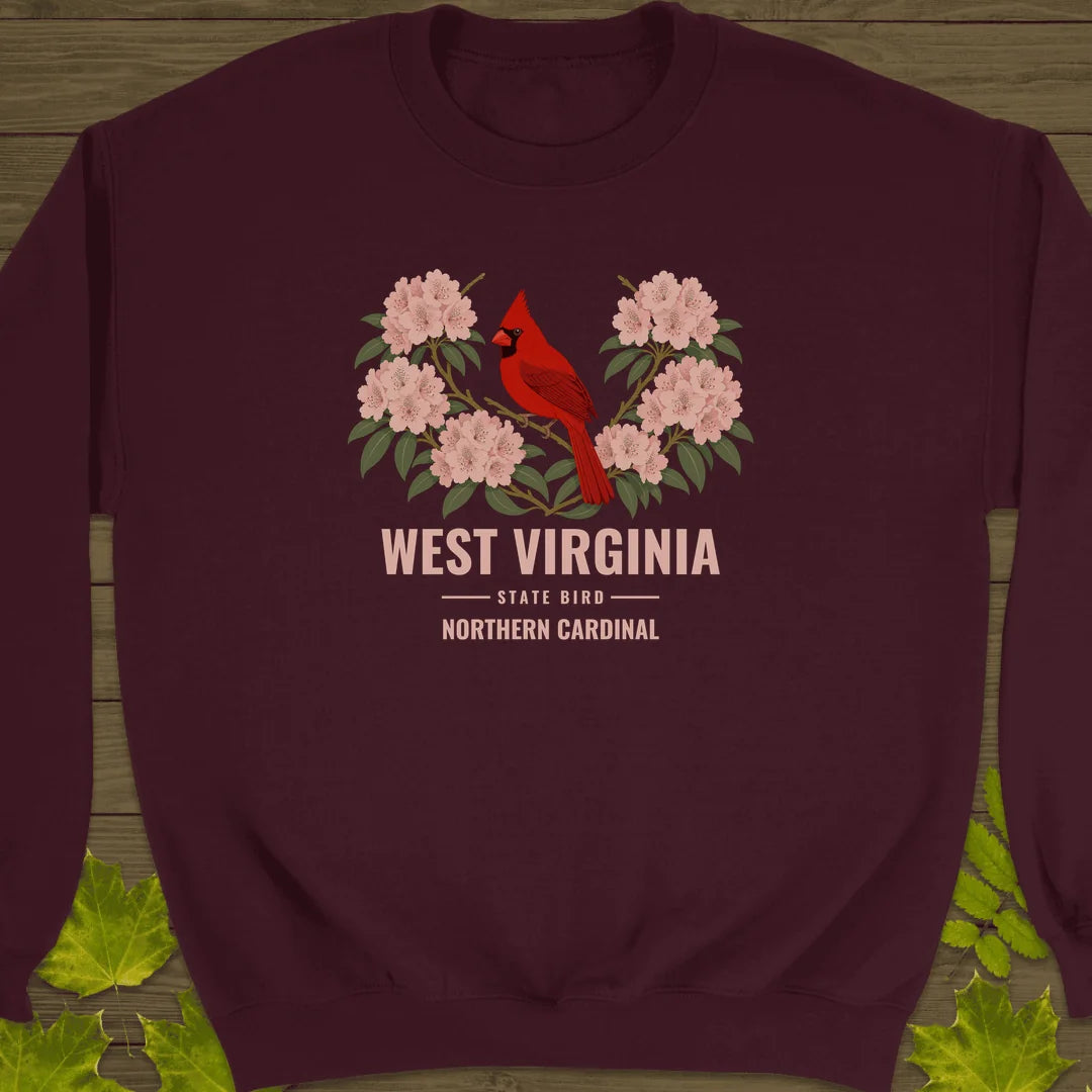 West Virginia State Bird Sweatshirt in Maroon