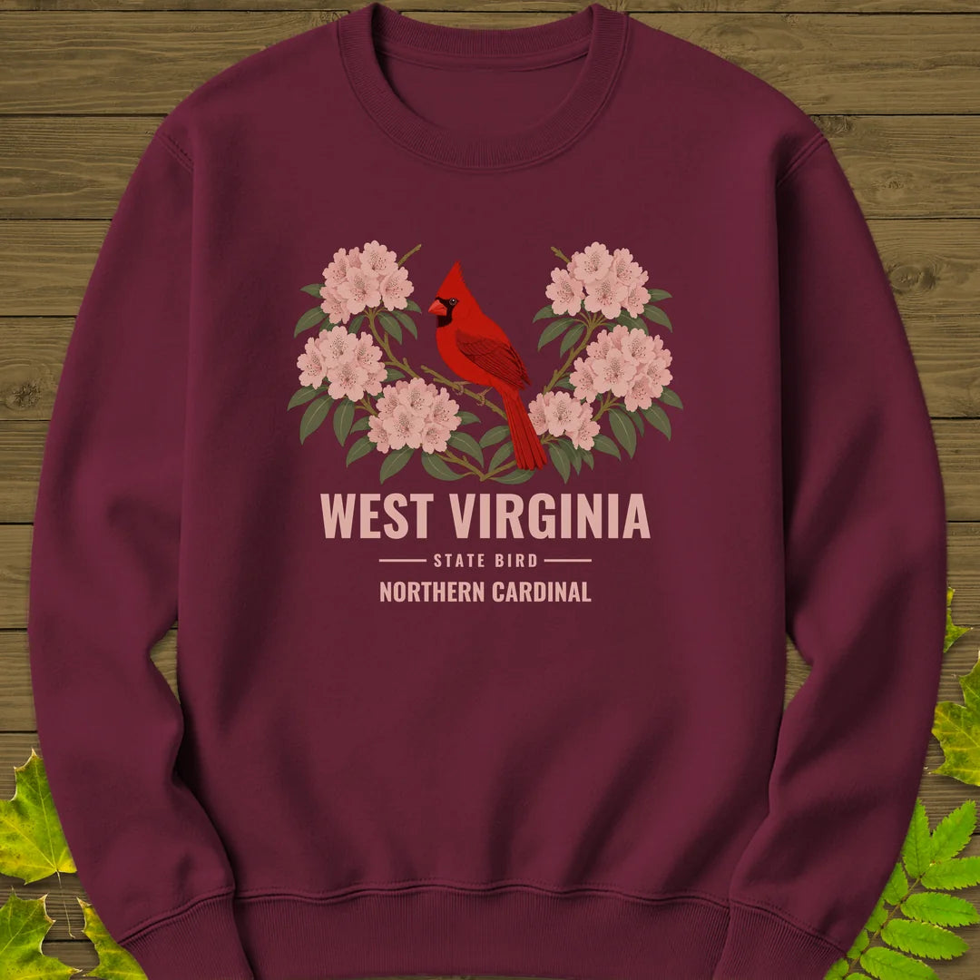 West Virginia State Bird Sweatshirt in Maroon