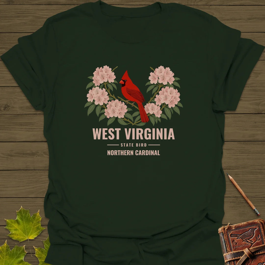 West Virginia State Bird T-Shirt in Forest Green