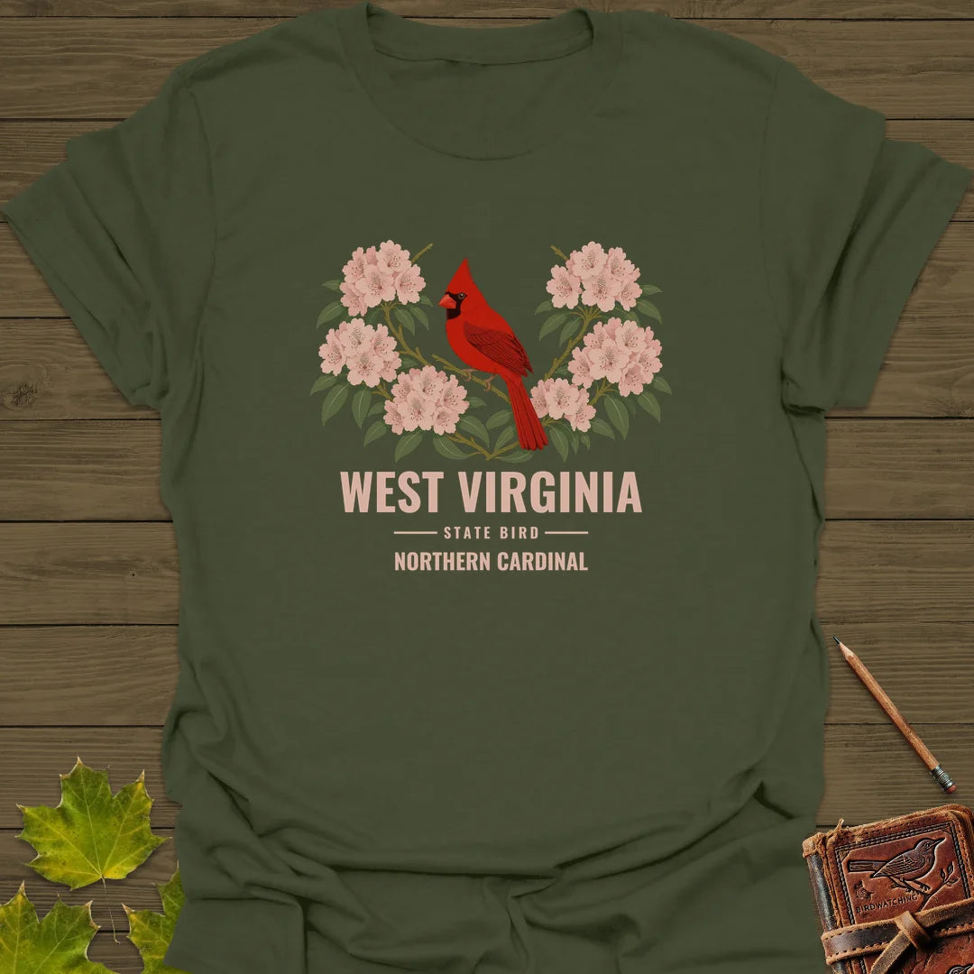 West Virginia State Bird T-Shirt in Military Green