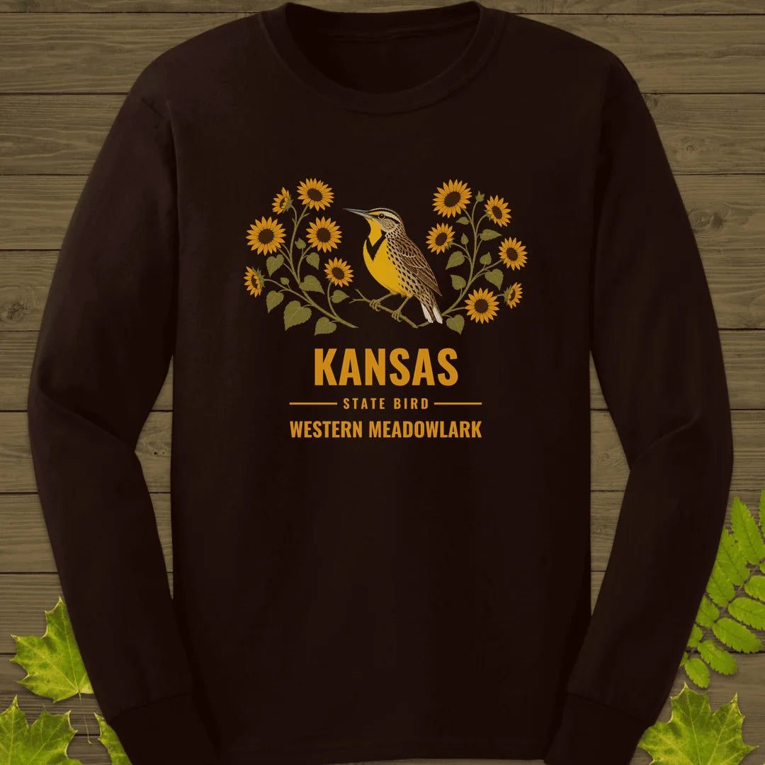 Kansas State Bird Long Sleeve in Dark Chocolate