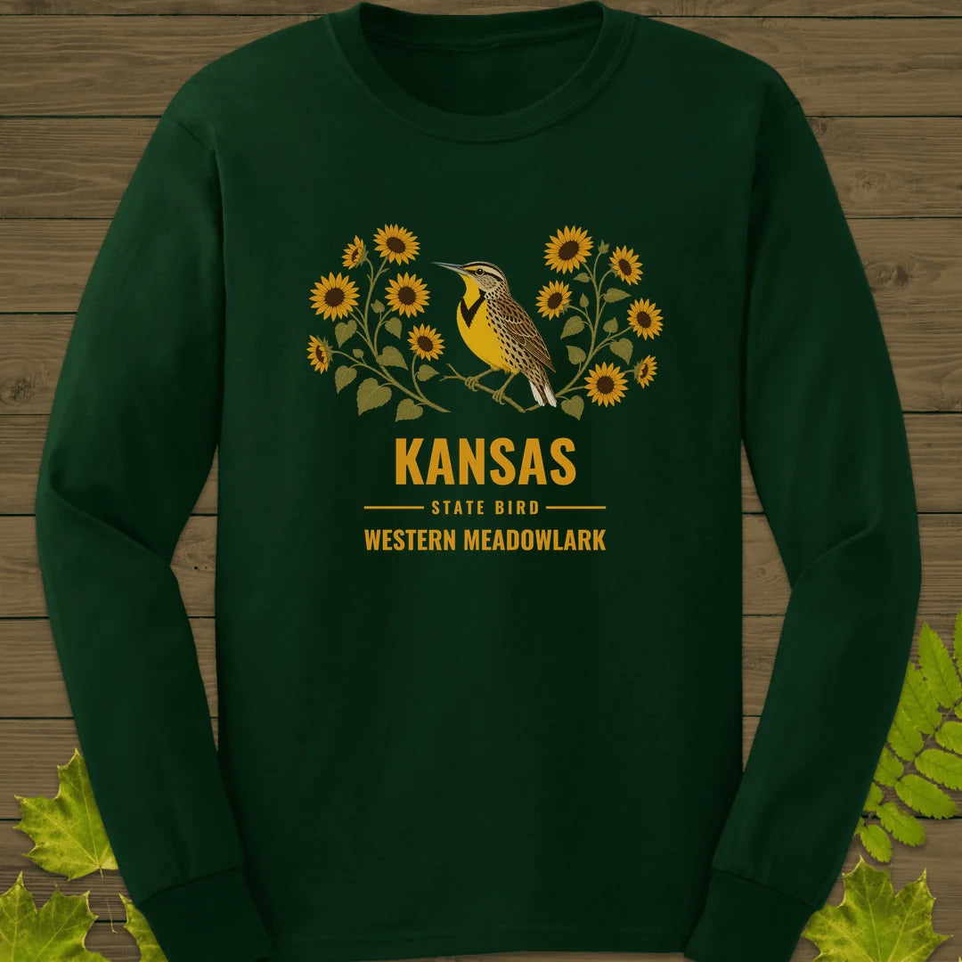Kansas State Bird Long Sleeve in Forest Green