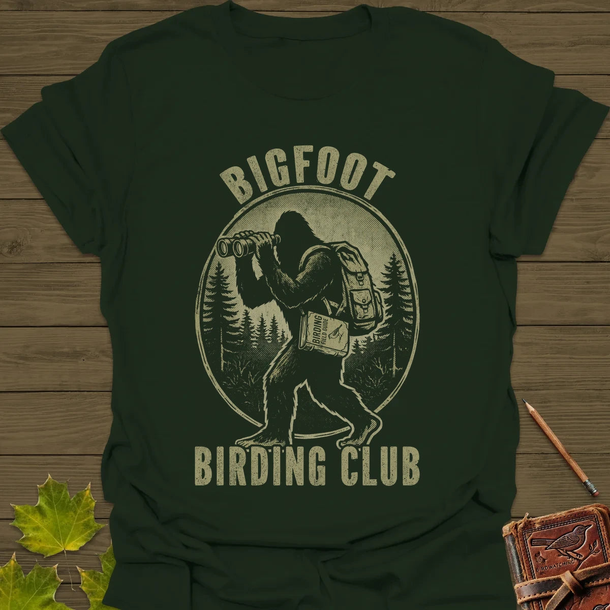 Bigfoot Birding Club T-Shirt Forest Green