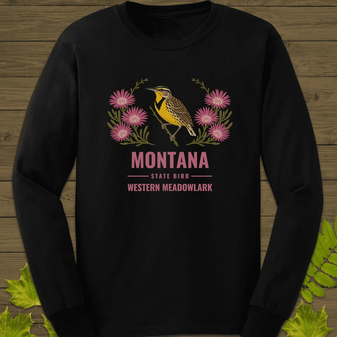 Montana State Bird Long Sleeve in Black