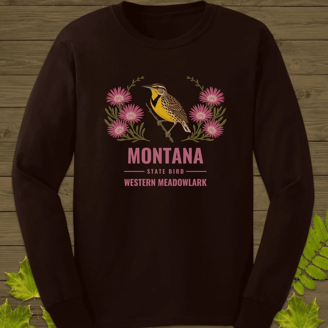 Montana State Bird Long Sleeve in Dark Chocolate
