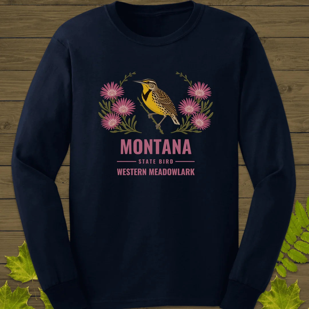 Montana State Bird Long Sleeve in Navy
