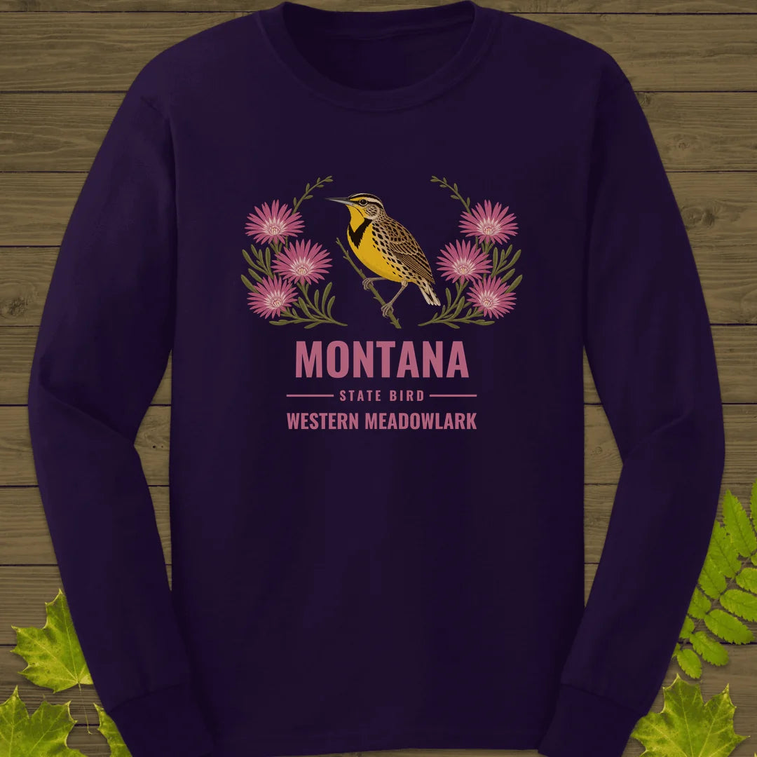 Montana State Bird Long Sleeve in Purple