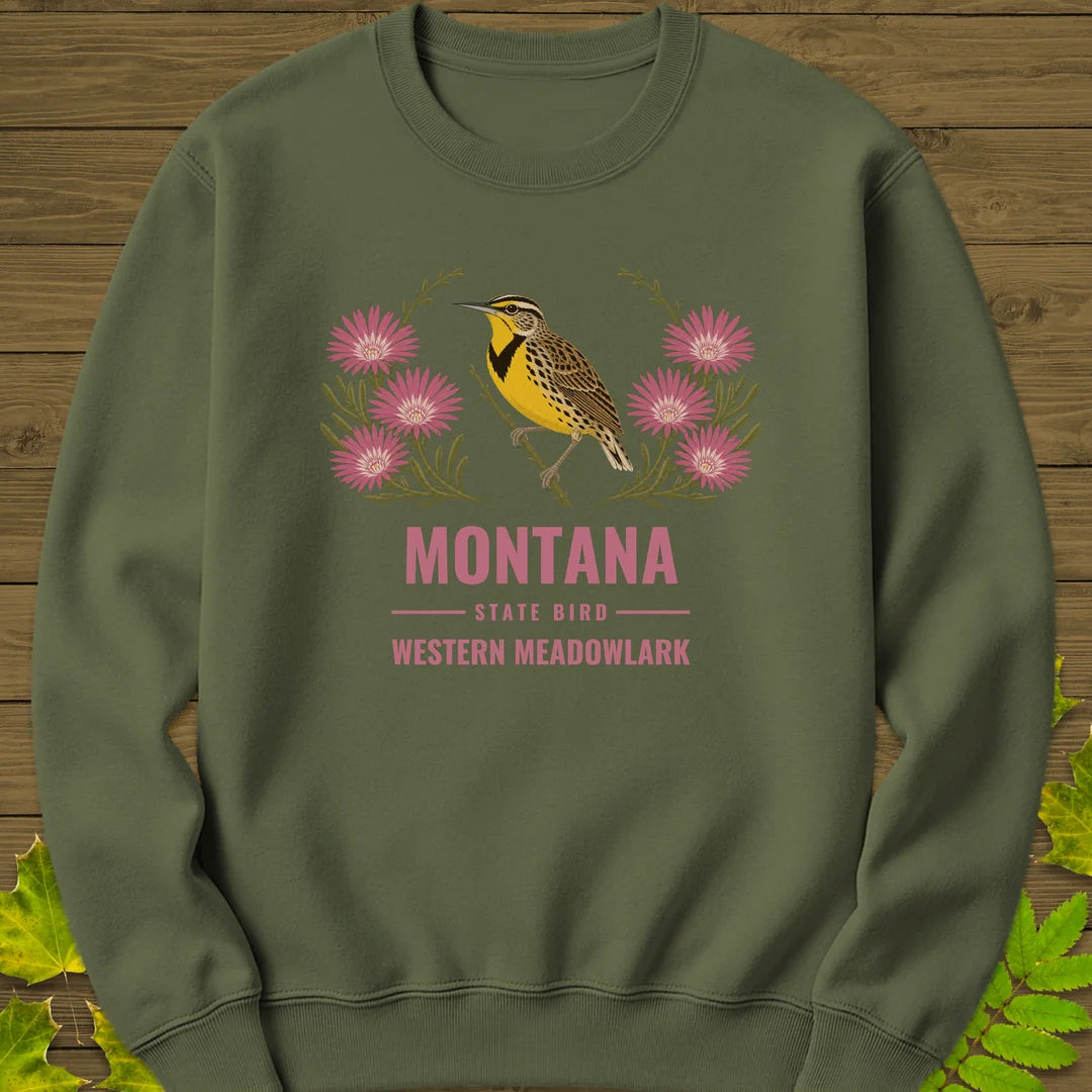 Montana State Bird Sweatshirt in Military Green