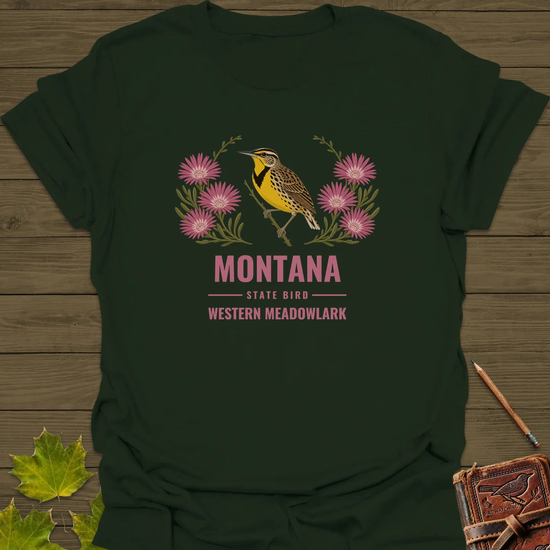 Montana State Bird T-Shirt in Forest Green