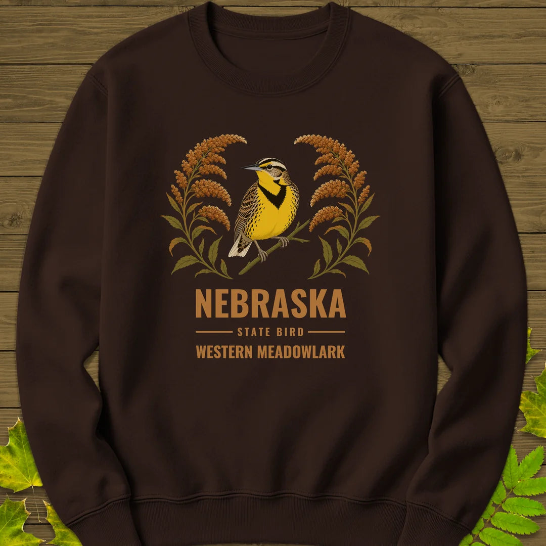 Nebraska State Bird Sweatshirt in Dark Chocolate