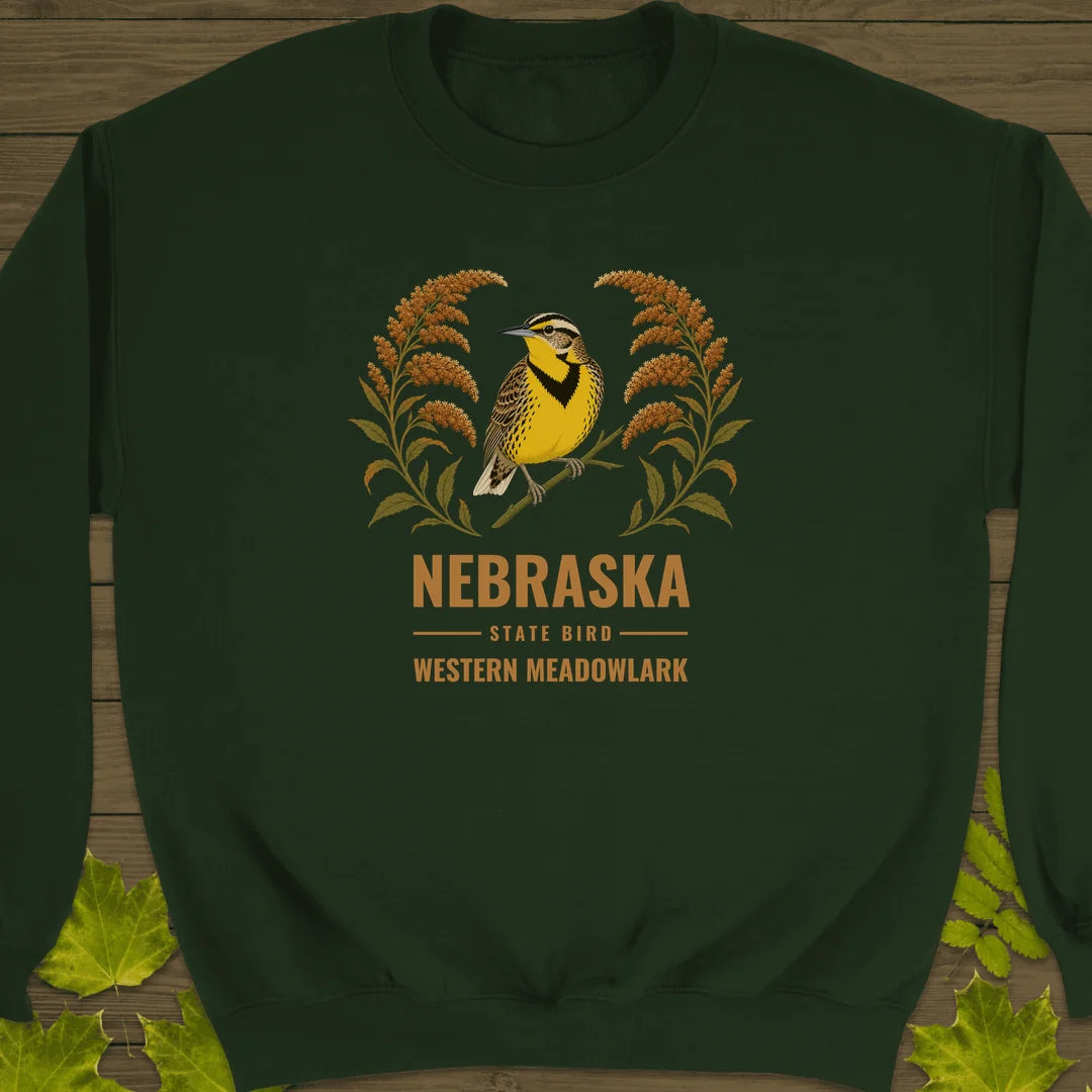 Nebraska State Bird Sweatshirt in Forest Green