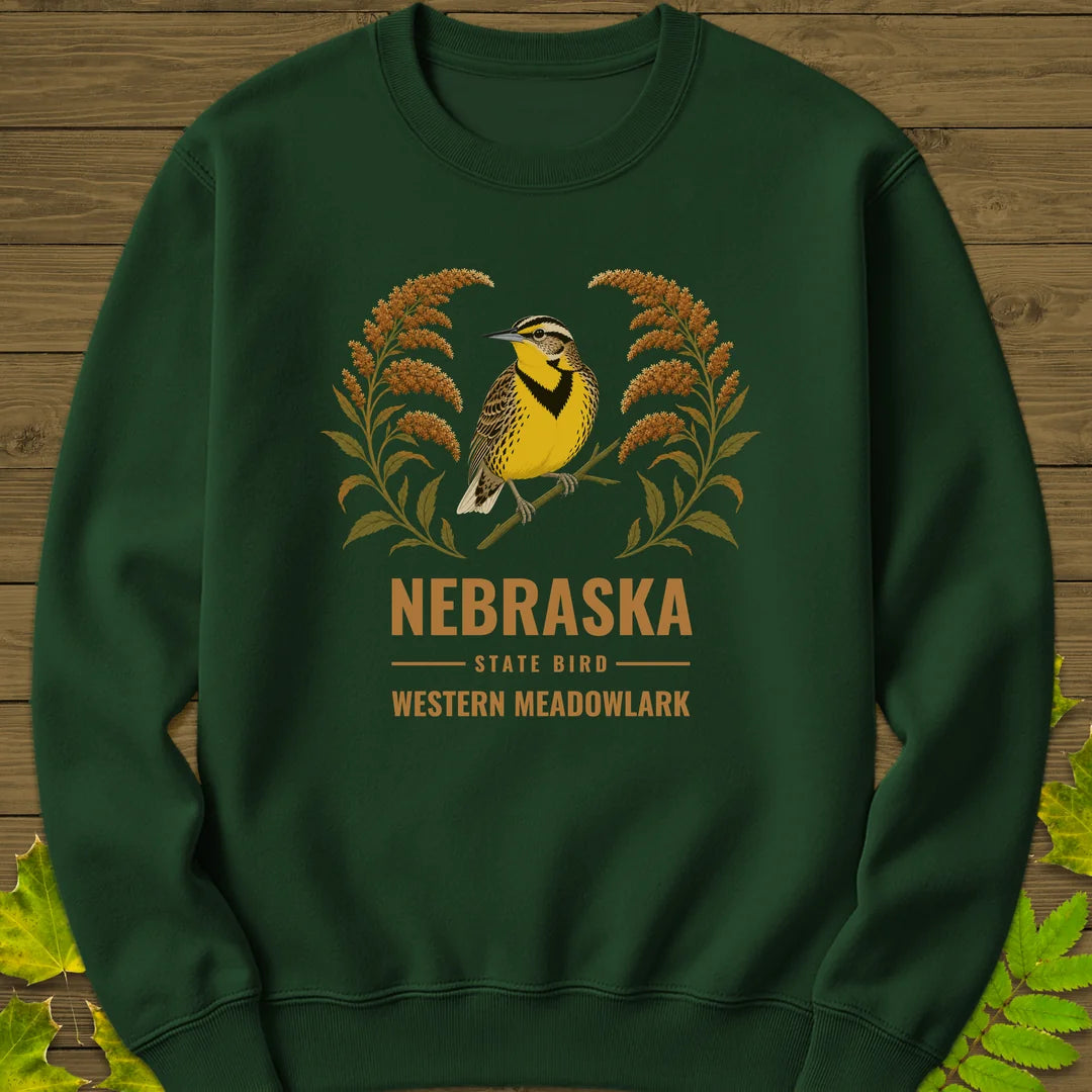 Nebraska State Bird Sweatshirt in Forest Green