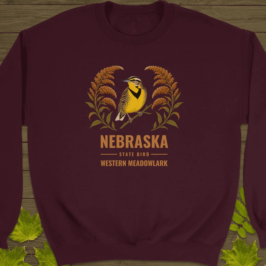 Nebraska State Bird Sweatshirt in Maroon