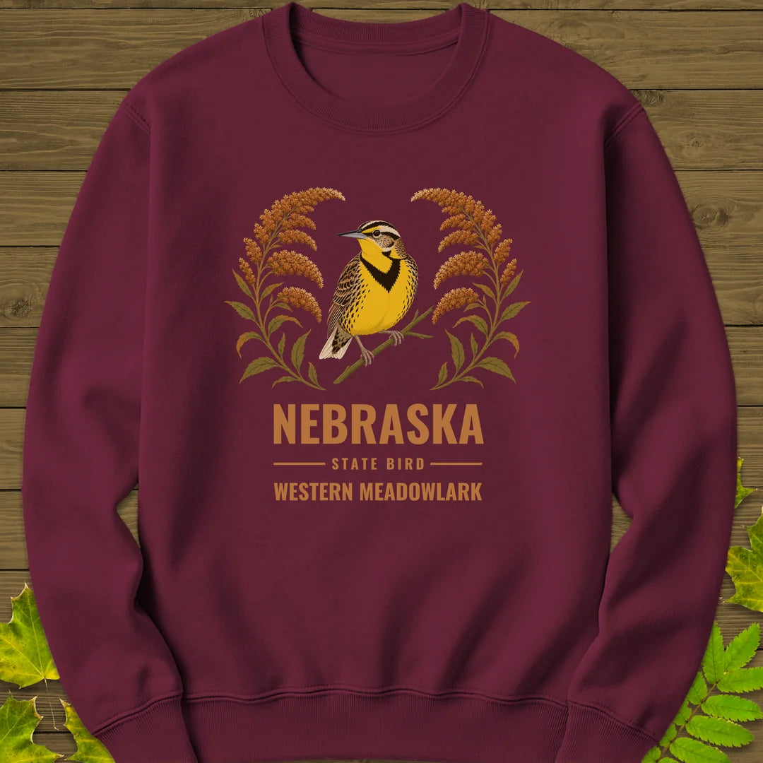 Nebraska State Bird Sweatshirt in Maroon