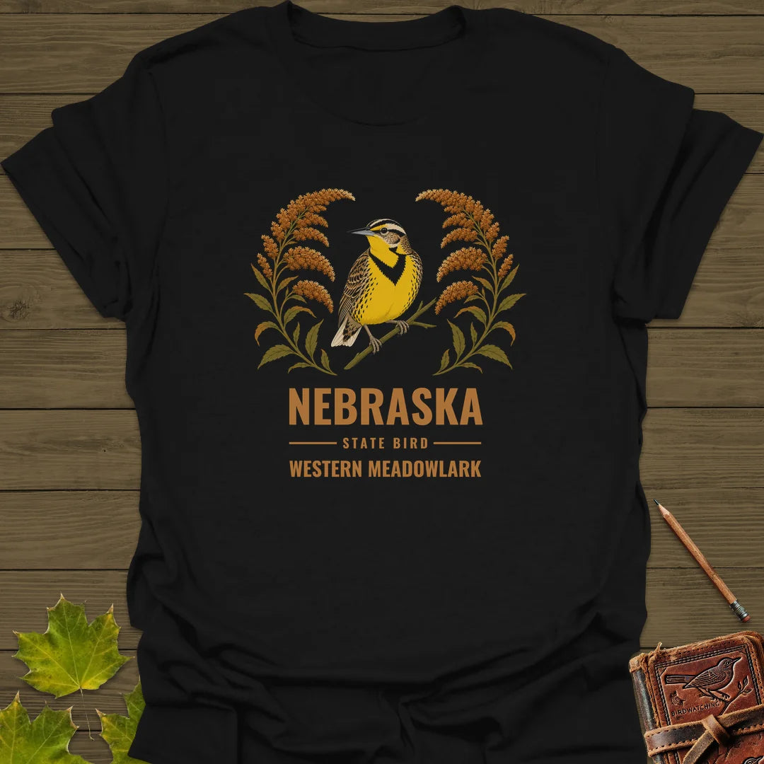 Nebraska State Bird T-Shirt in Black