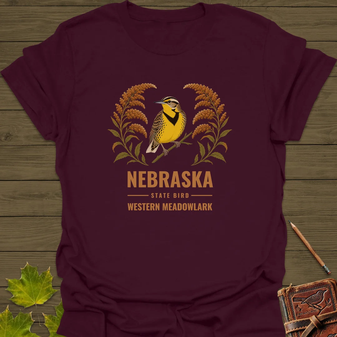 Nebraska State Bird T-Shirt in Maroon