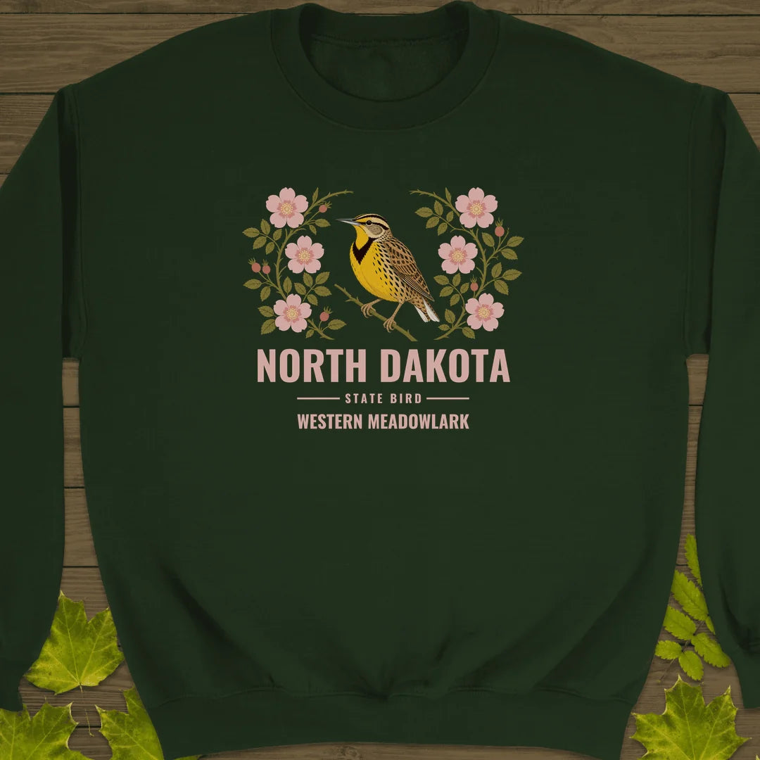 North Dakota State Bird Sweatshirt in Forest Green