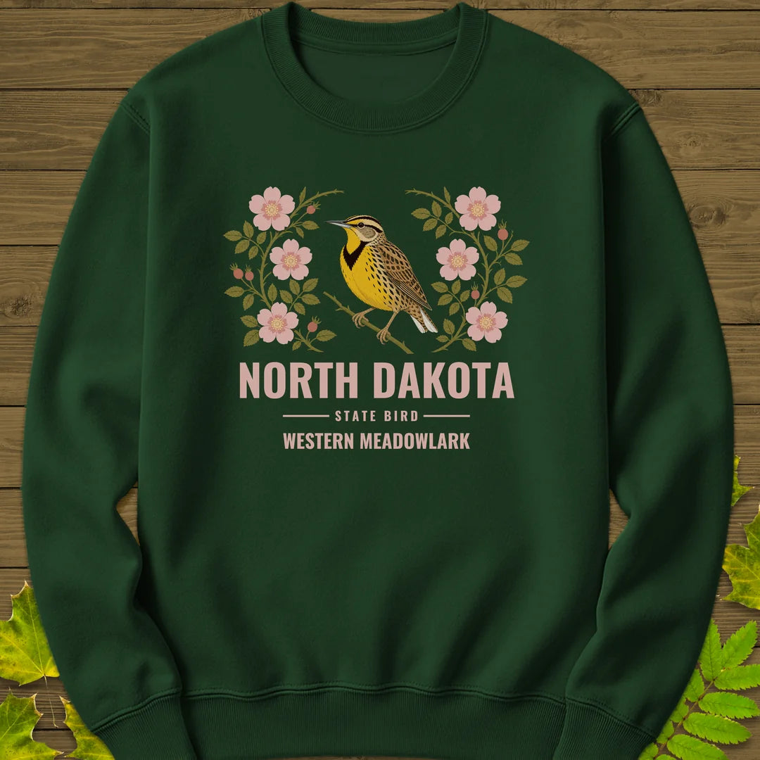 North Dakota State Bird Sweatshirt in Forest Green