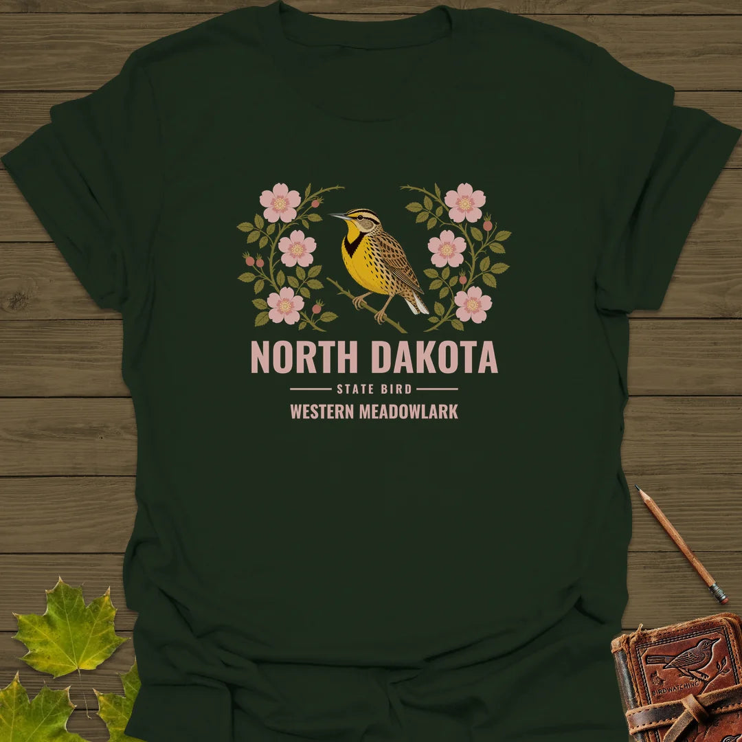 North Dakota State Bird T-Shirt in Forest Green