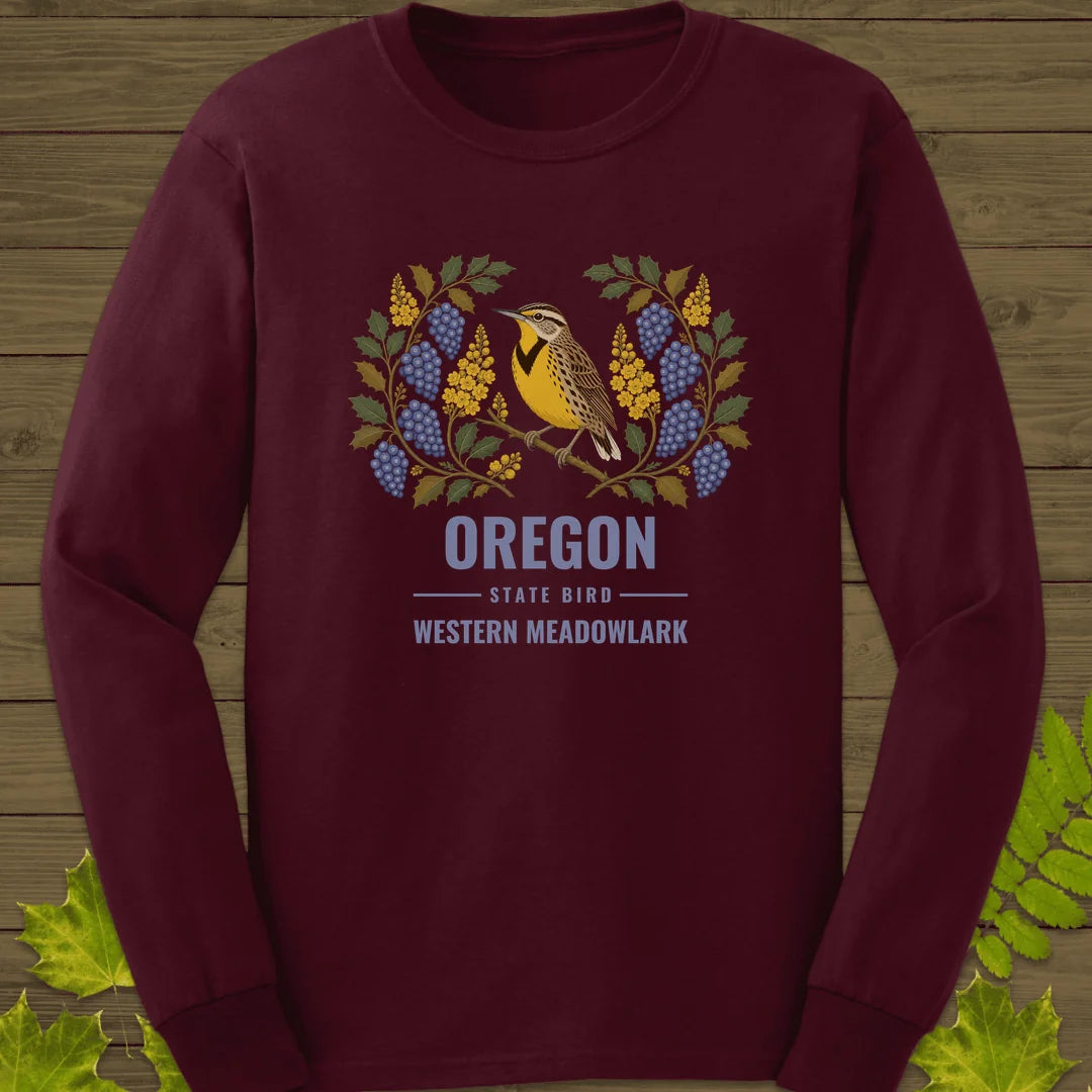 Oregon State Bird Long Sleeve in Maroon