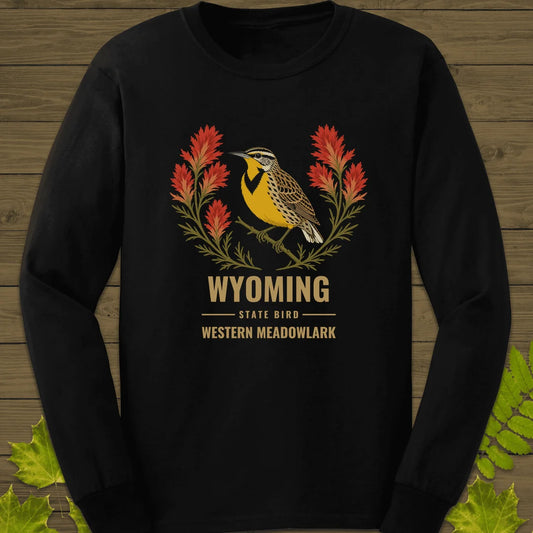 Wyoming State Bird Long Sleeve in Black