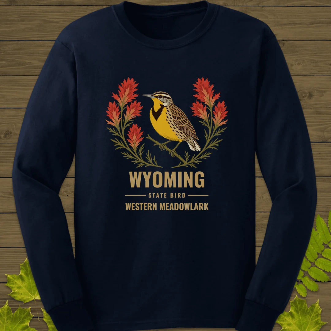 Wyoming State Bird Long Sleeve in Navy