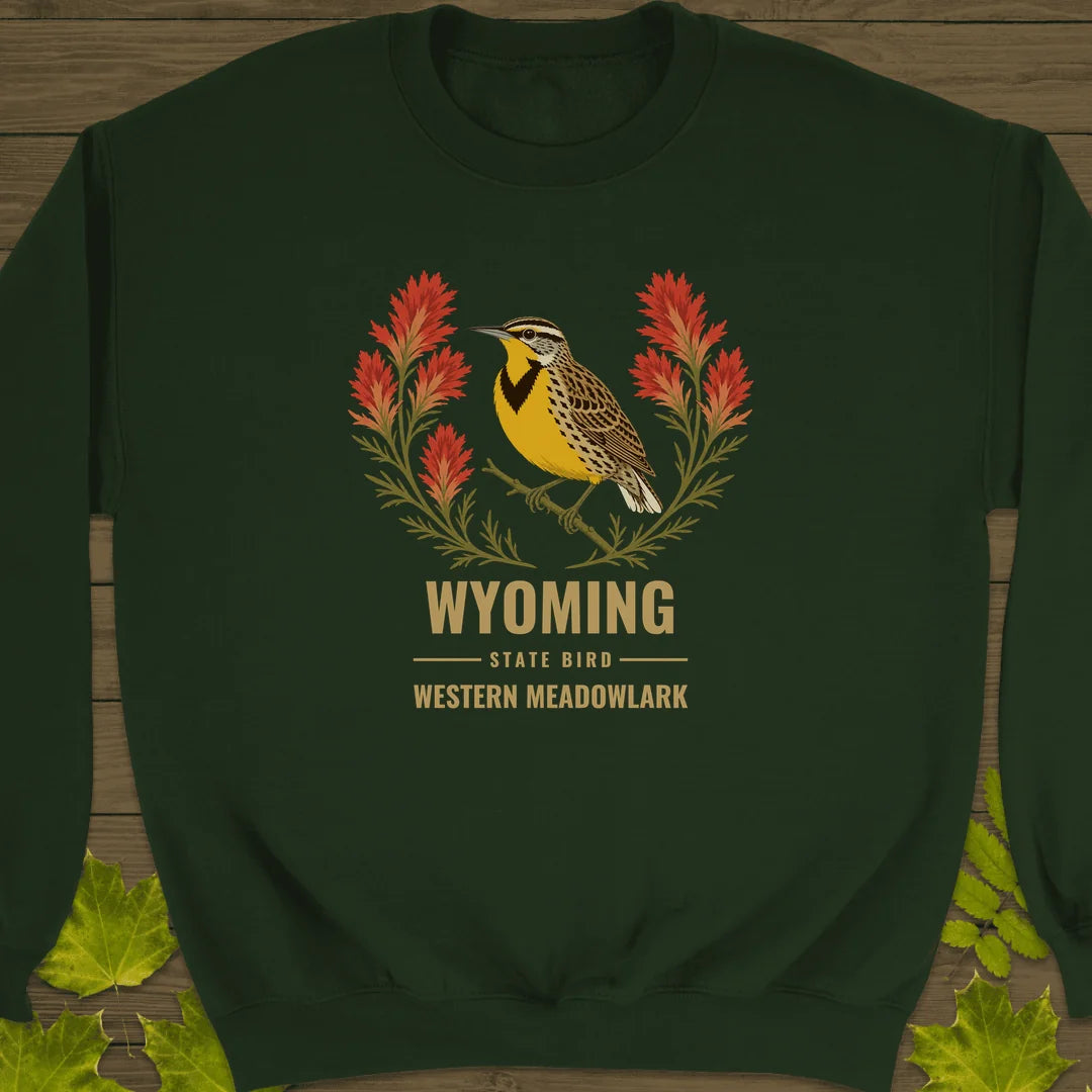 Wyoming State Bird Sweatshirt in Forest Green