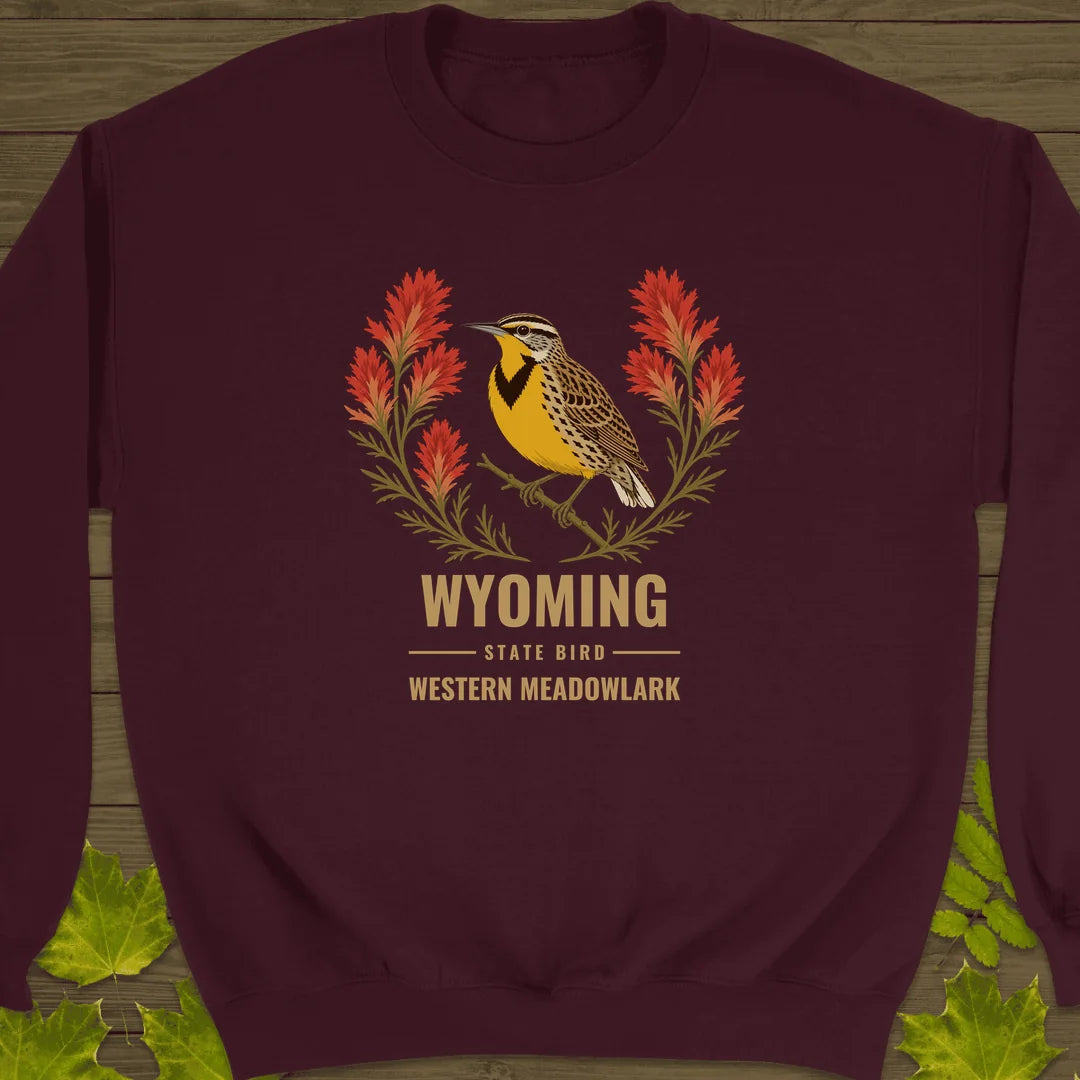 Wyoming State Bird Sweatshirt in Maroon