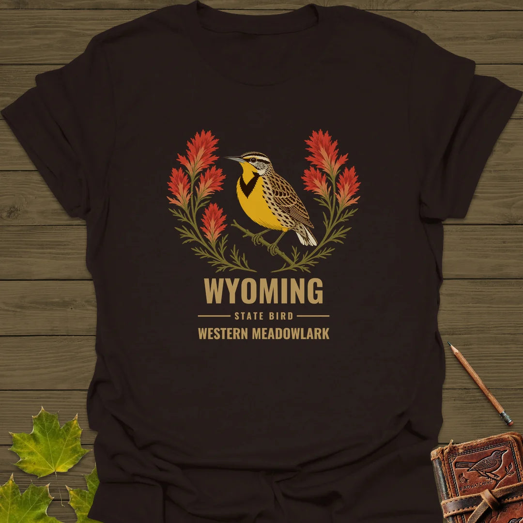 Wyoming State Bird T-Shirt in Dark Chocolate