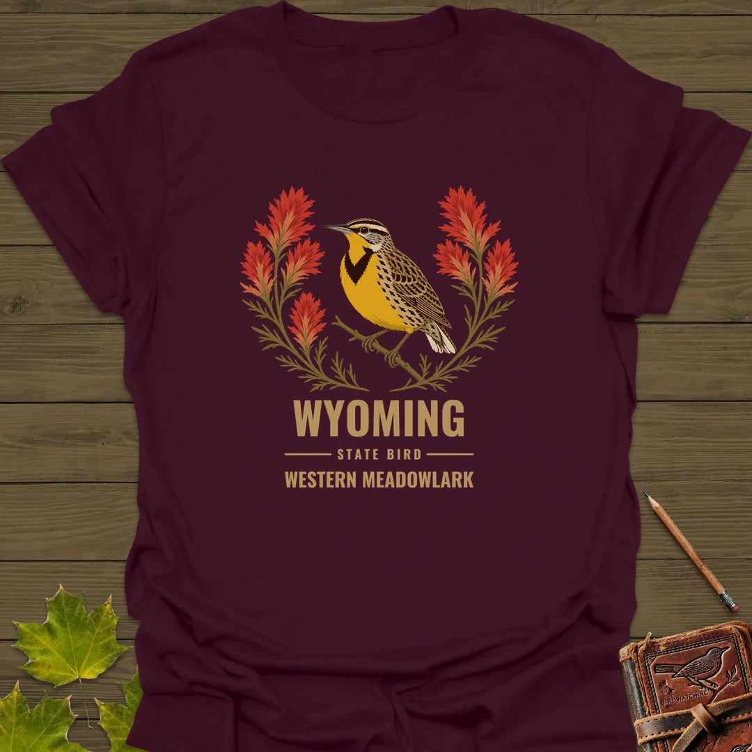 Wyoming State Bird T-Shirt in Maroon