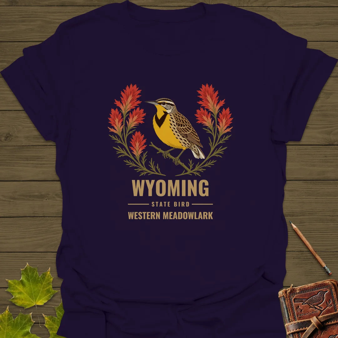 Wyoming State Bird T-Shirt in Purple