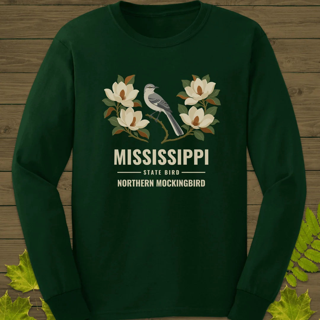 Mississippi State Bird Long Sleeve in Forest Green