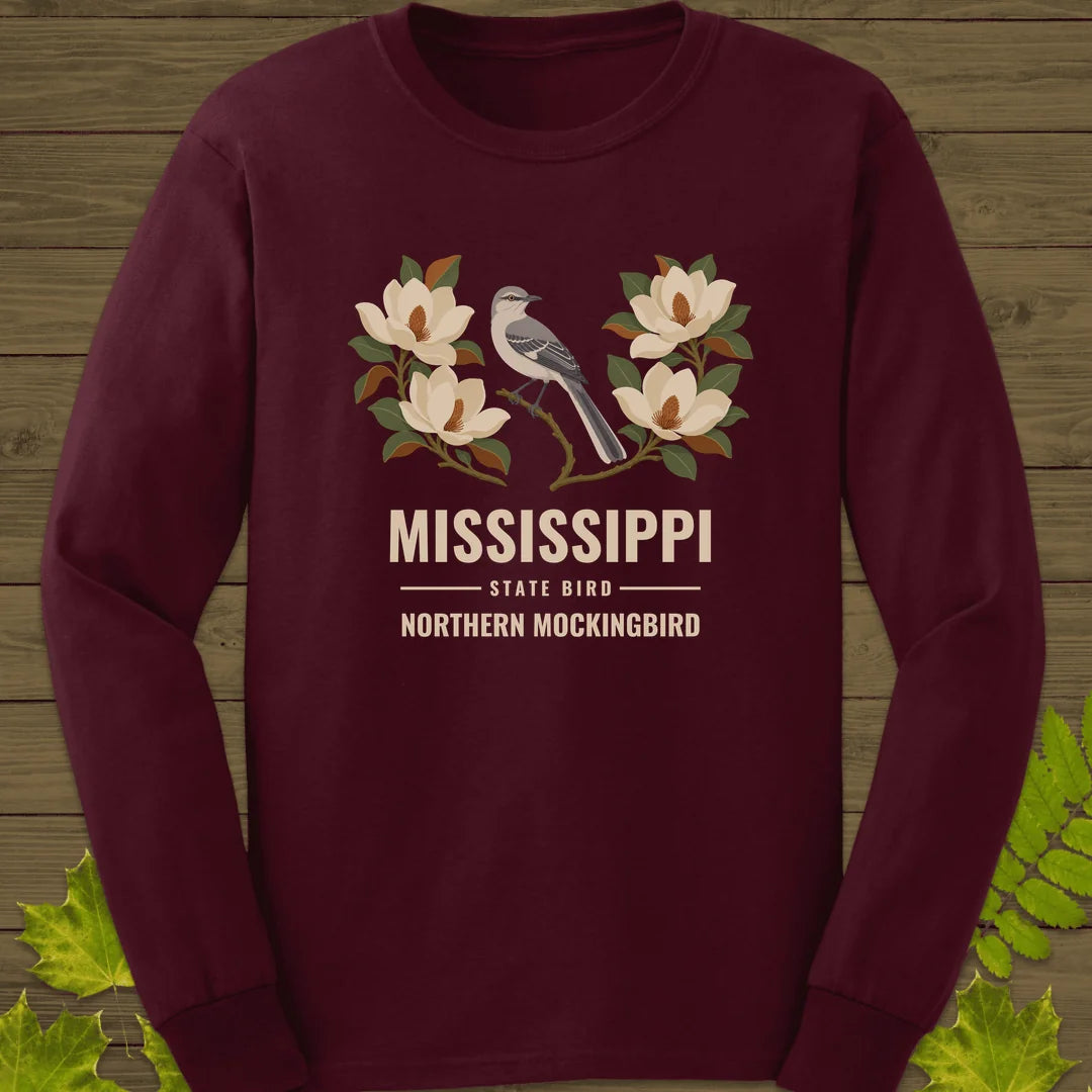 Mississippi State Bird Long Sleeve in Maroon